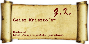 Geisz Krisztofer névjegykártya